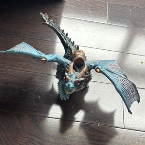 Schleich Blue Dragon Figurine with Gold Accents